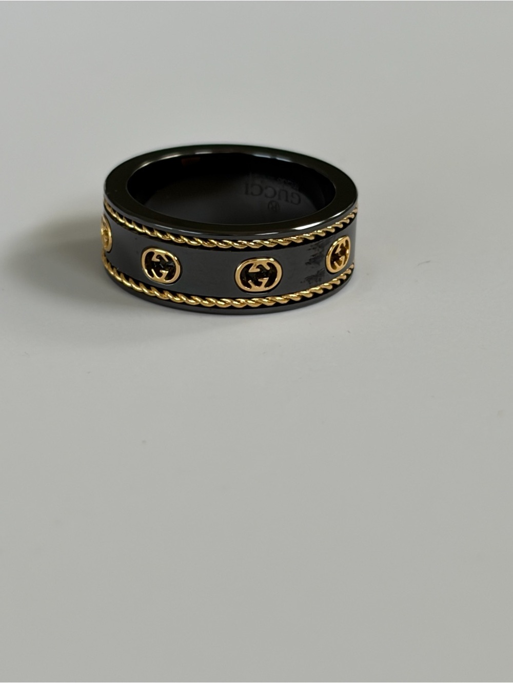 Monogram Ceramic Ring 7 NWOT